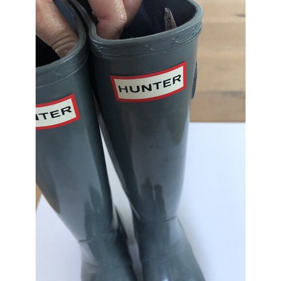 Women's Glossy Gray Hunter Rain Boots - Picture 7 of 8